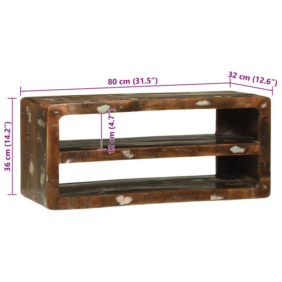 TV-kast Multikleur 80 x 32 x 36 cm Massief gerecycled hout