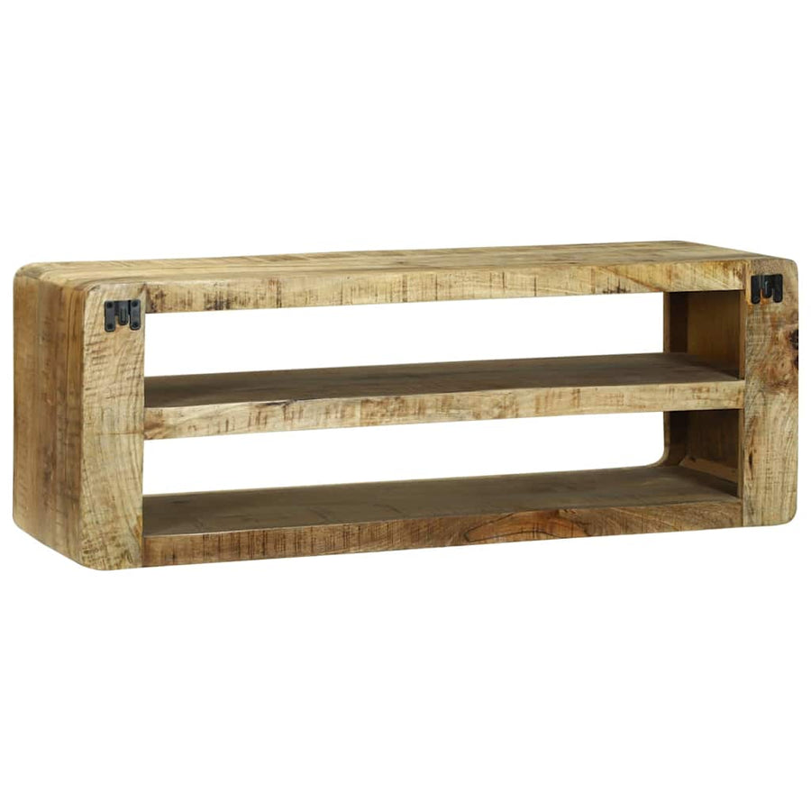 TV-kast met plank Bruin 100 x 32 x 36 cm Massief mangohout