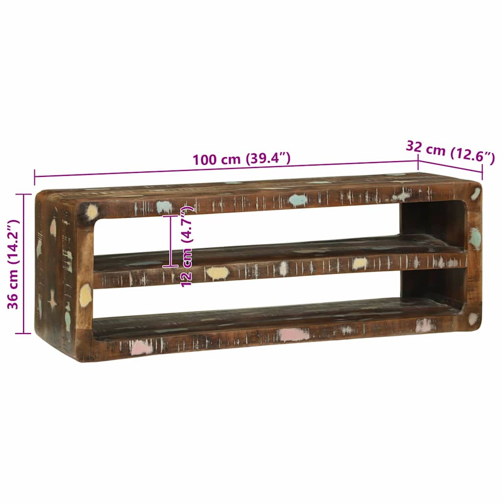 TV-kast Multikleur 100 x 32 x 36 cm Massief gerecycled hout