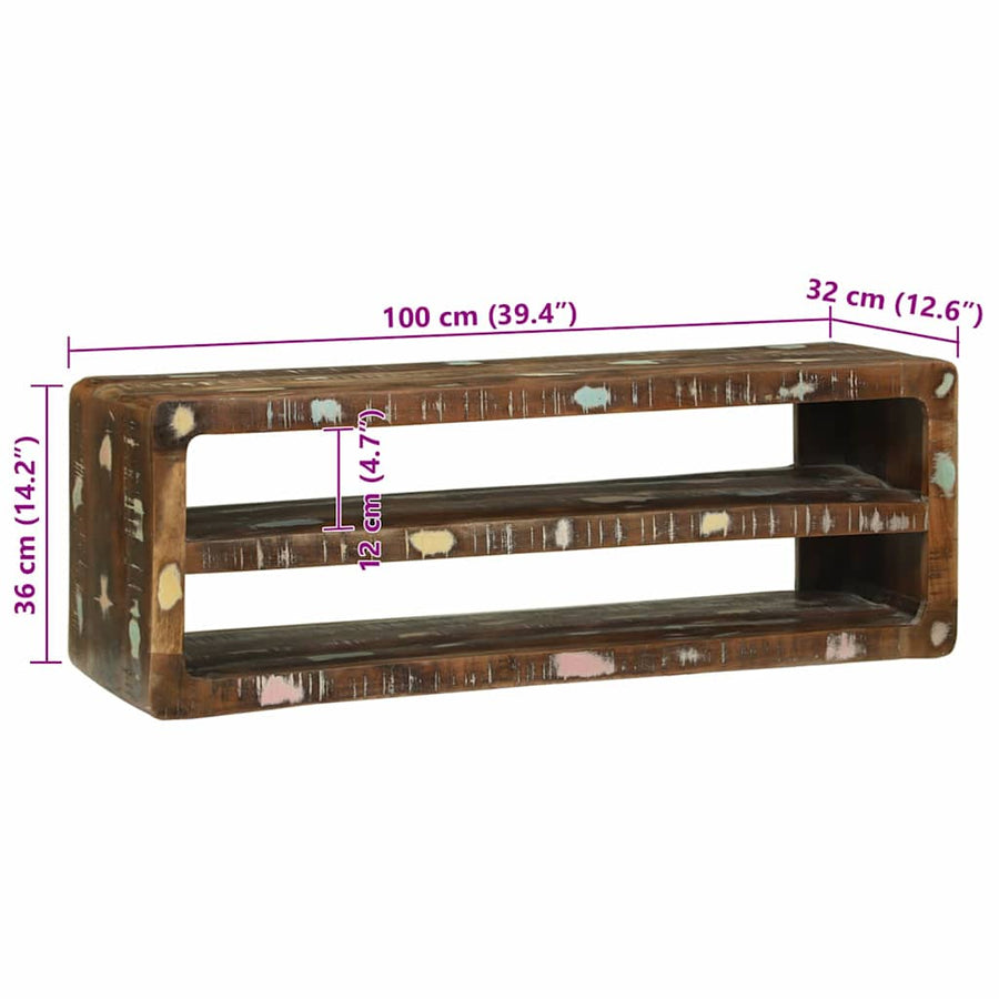 TV-kast Multikleur 100 x 32 x 36 cm Massief gerecycled hout
