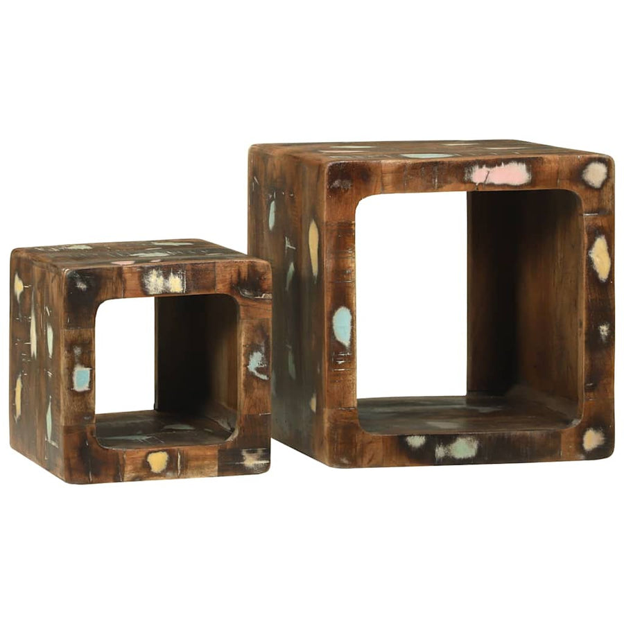 TV Eenheden met plank 2 pcs Multikleur Massief Gerecycled Hout