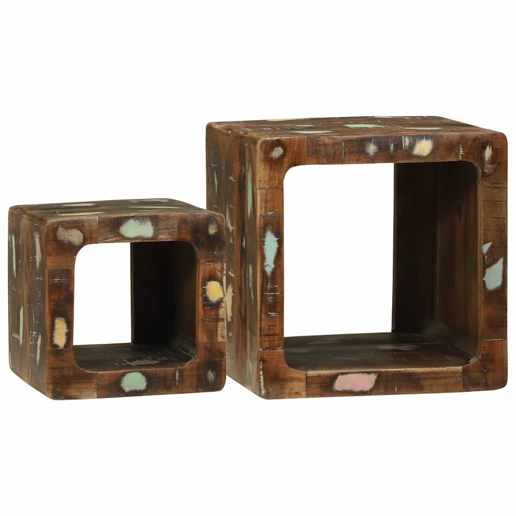 TV Eenheden met plank 2 pcs Multikleur Massief Gerecycled Hout