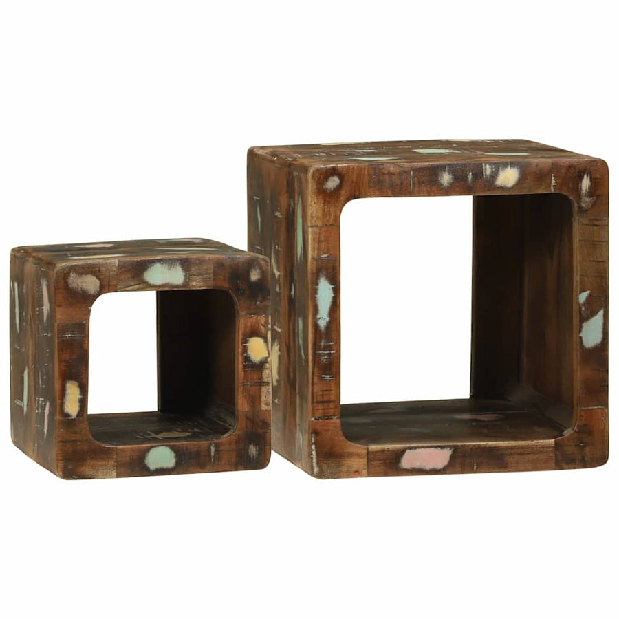 TV Eenheden met plank 2 pcs Multikleur Massief Gerecycled Hout