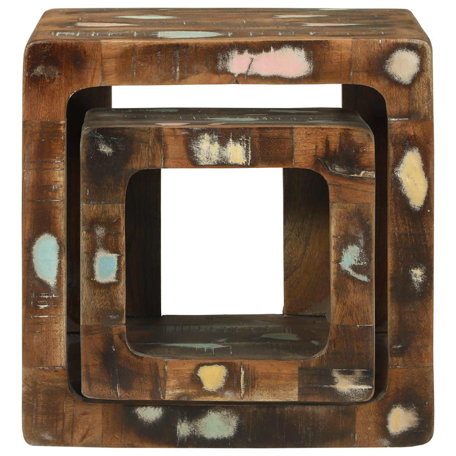 TV Eenheden met plank 2 pcs Multikleur Massief Gerecycled Hout