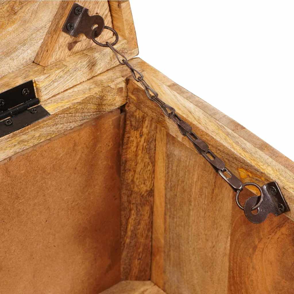 Opbergbox Met Opslag Met Slot 70 X 35 X 40 Cm Massief Mangohout Massief ruw mangohout