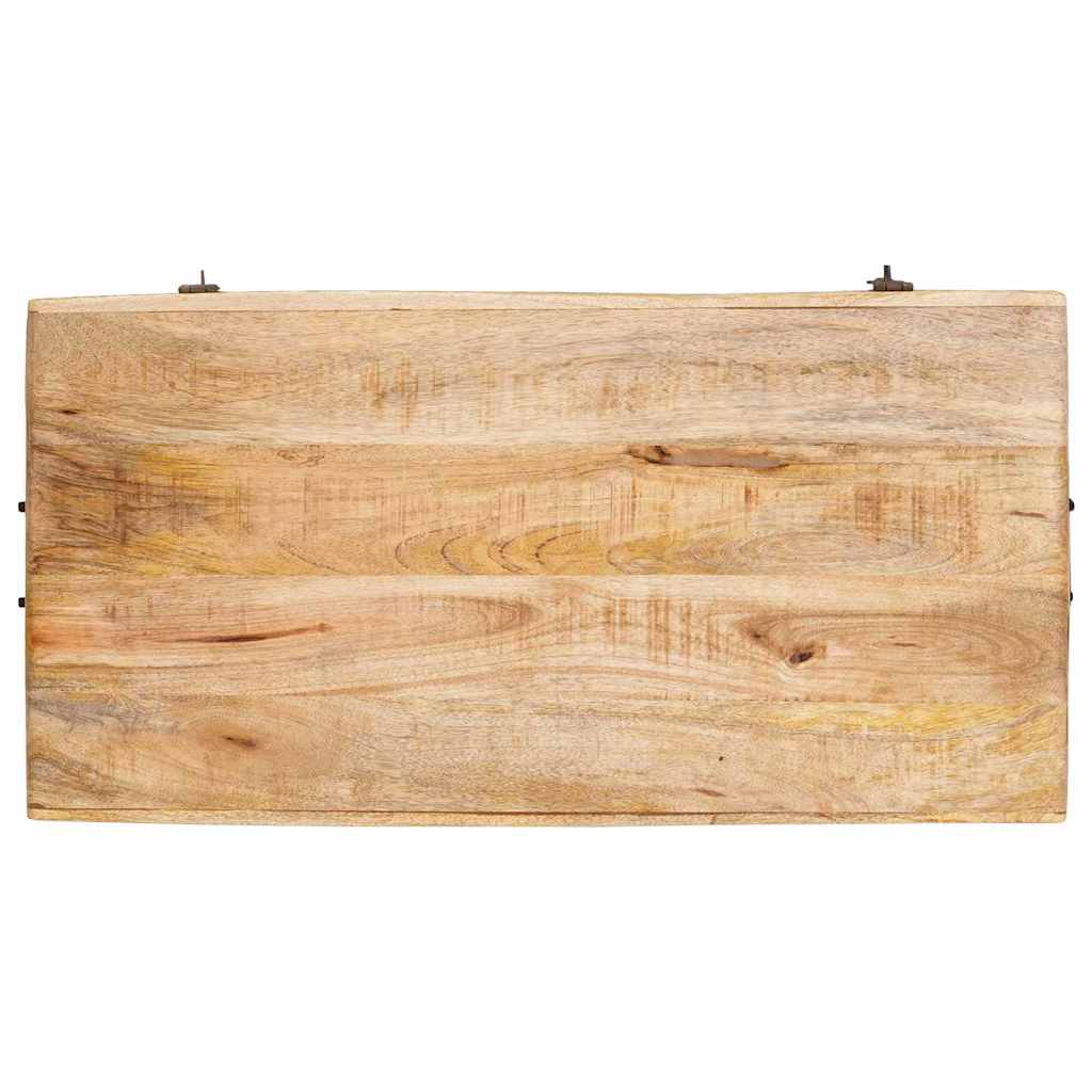 Opbergbox Met Opslag Met Slot 70 X 35 X 40 Cm Massief Mangohout Massief ruw mangohout