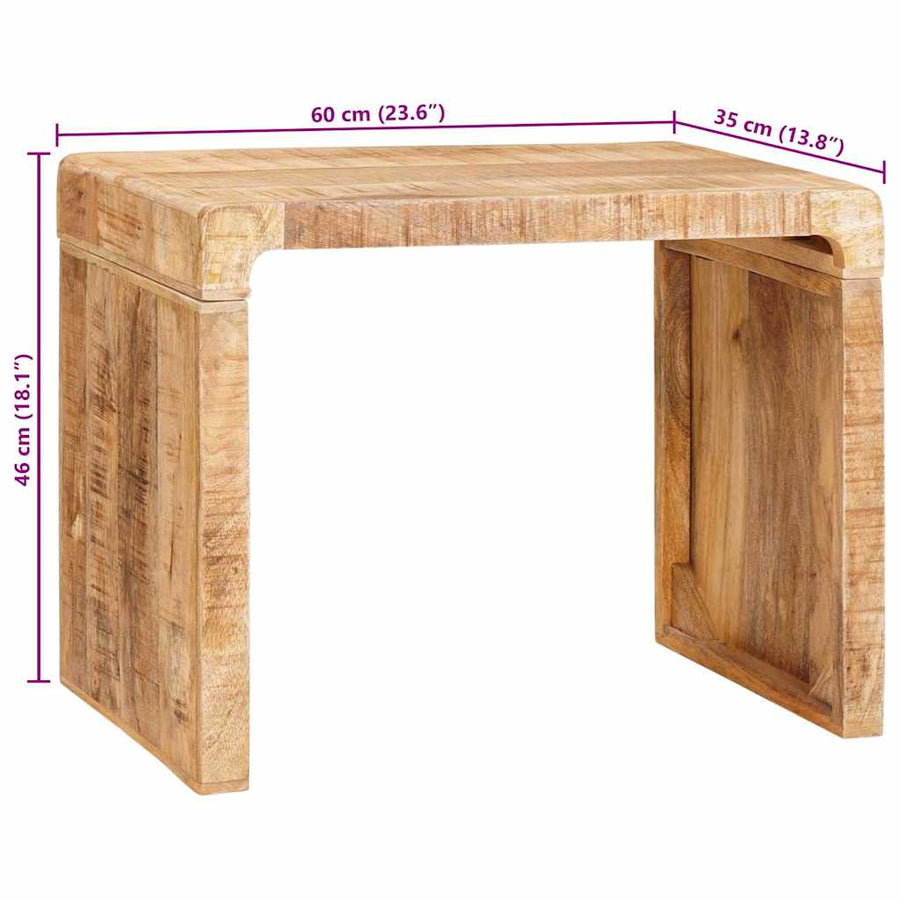 Bijzettafel Bruin 60 x 35 x 46 cm Massief Mango Hout