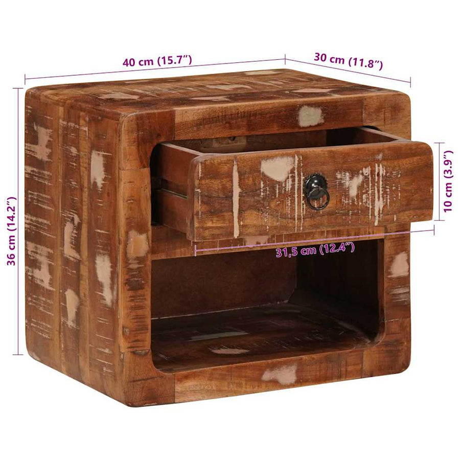 Wandkastje Multikleur 40 x 30 x 36 cm massief gerecycled hout