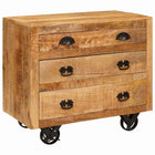 Bijzetkast massief mangohout 70x38x63 cm bruin