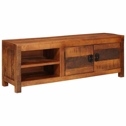 TV-kast met plank Bruin 110 x 30 x 40 cm massief mangohout