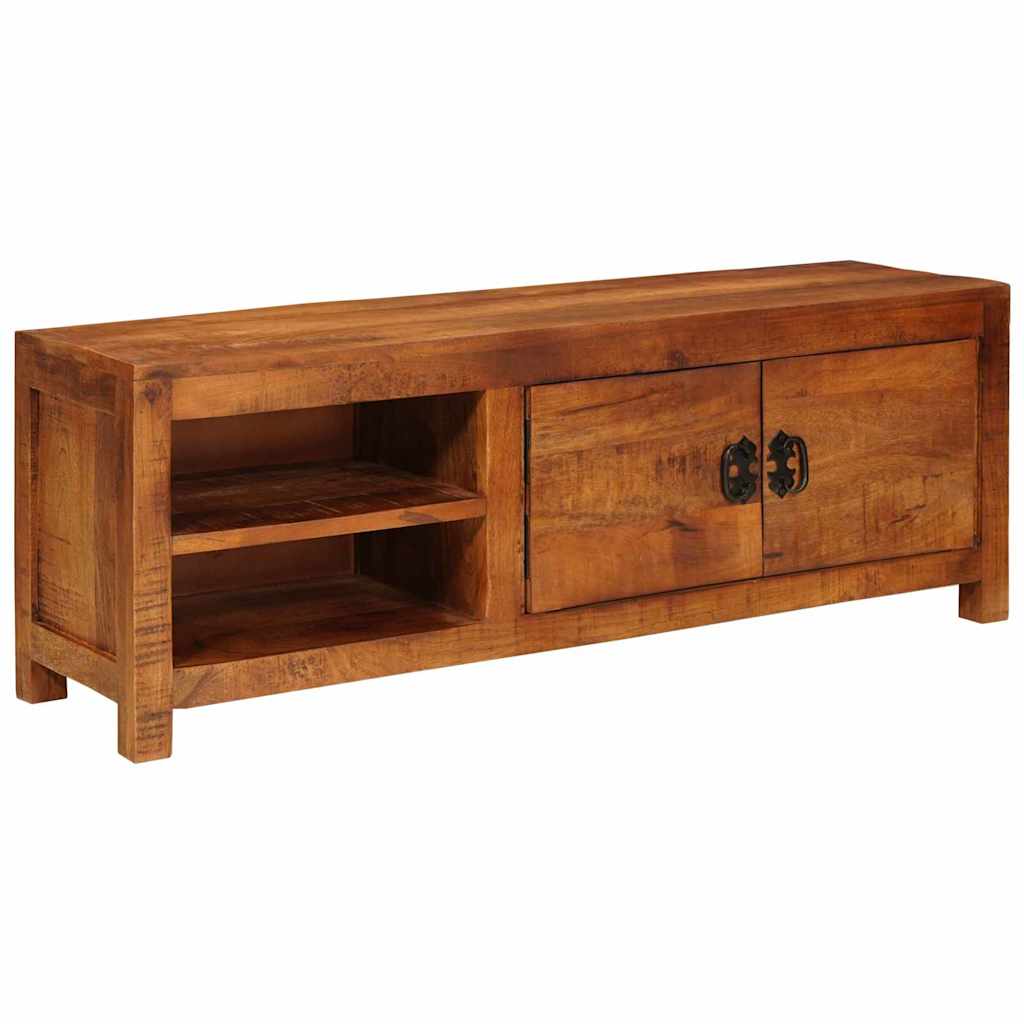 TV-kast met plank Bruin 110 x 30 x 40 cm massief mangohout