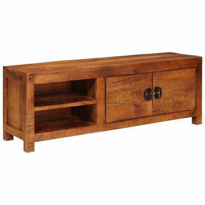 TV-kast met plank Bruin 110 x 30 x 40 cm massief mangohout