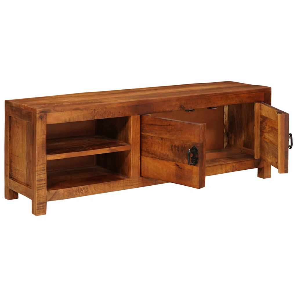 TV-kast met plank Bruin 110 x 30 x 40 cm massief mangohout
