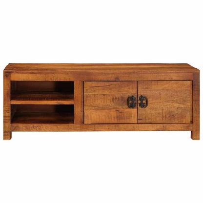 TV-kast met plank Bruin 110 x 30 x 40 cm massief mangohout