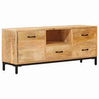 TV Cabinets with Drawer Brown 110 x 30 x 46 cm Solid Mango Wood