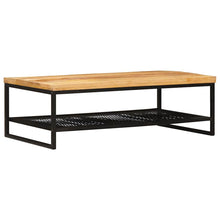 Salontafel Bruin en zwart 110 x 55 x 35 cm Massief Mango Hout