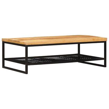 Salontafel Bruin en zwart 110 x 55 x 35 cm Massief Mango Hout