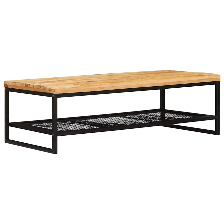 Salontafel Bruin en zwart 110 x 55 x 35 cm Massief Mango Hout