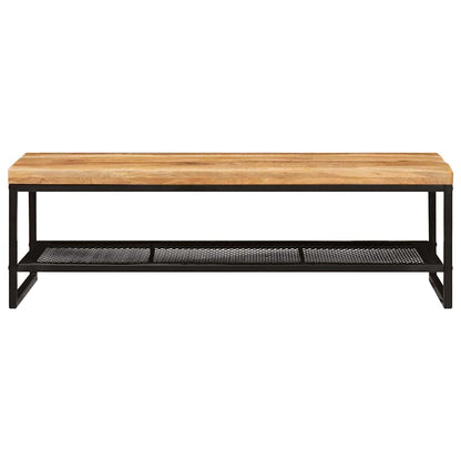 Salontafel Bruin en zwart 110 x 55 x 35 cm Massief Mango Hout