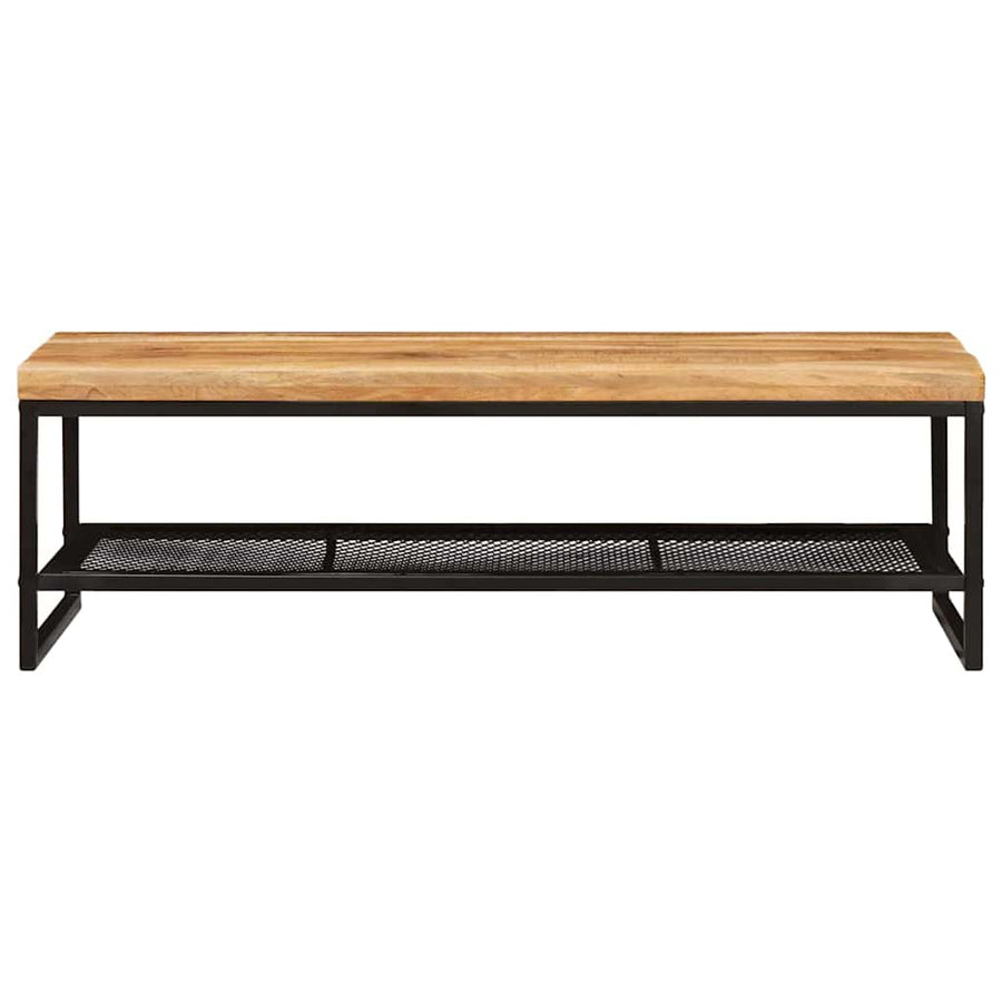 Salontafel Bruin en zwart 110 x 55 x 35 cm Massief Mango Hout
