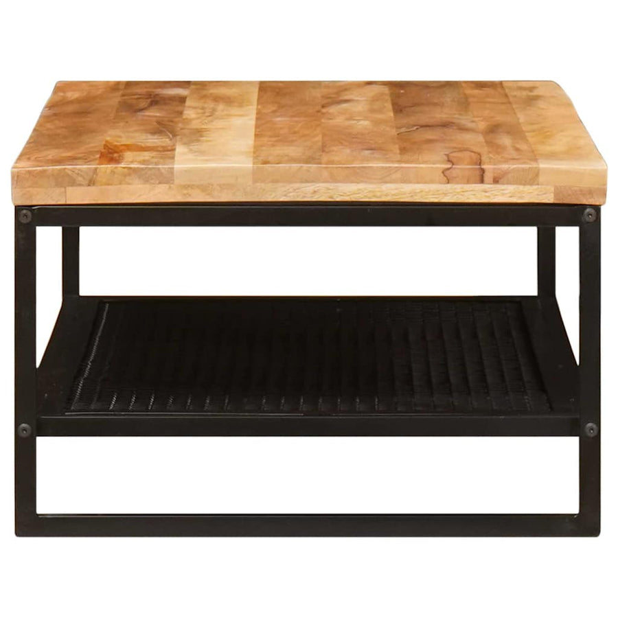 Salontafel Bruin en zwart 110 x 55 x 35 cm Massief Mango Hout