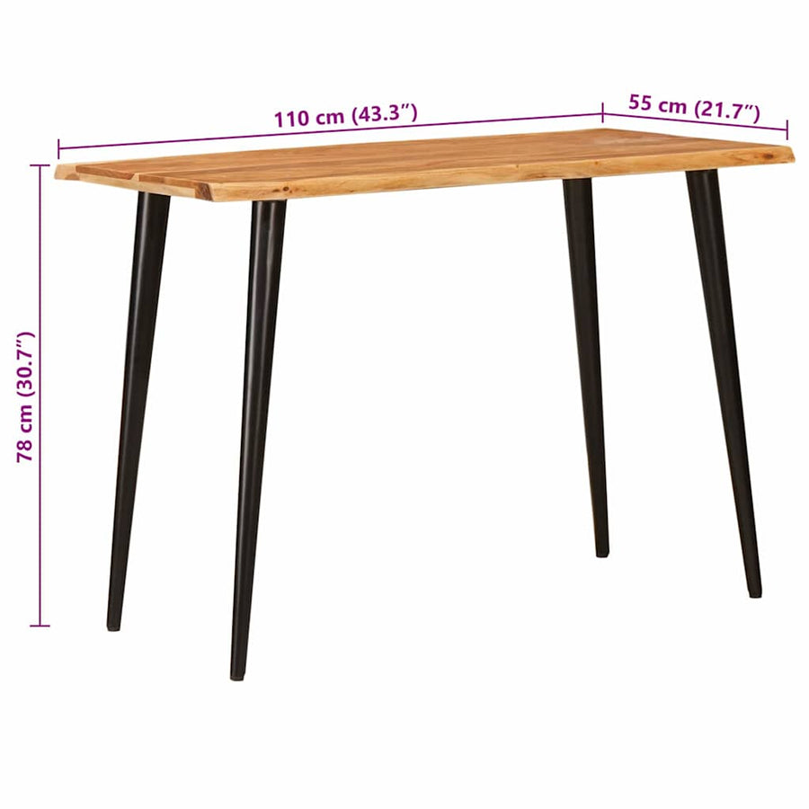 Eettafels Bruin En Zwart Massief Mango Hout
