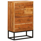 Chest of drawers with drawer Natural 55 x 30 x 90 cm Solid Acacia Wood