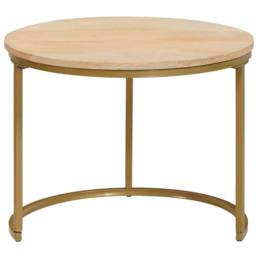 Nest Koffietafels 3 pcs Wit Massief mangohout en staal