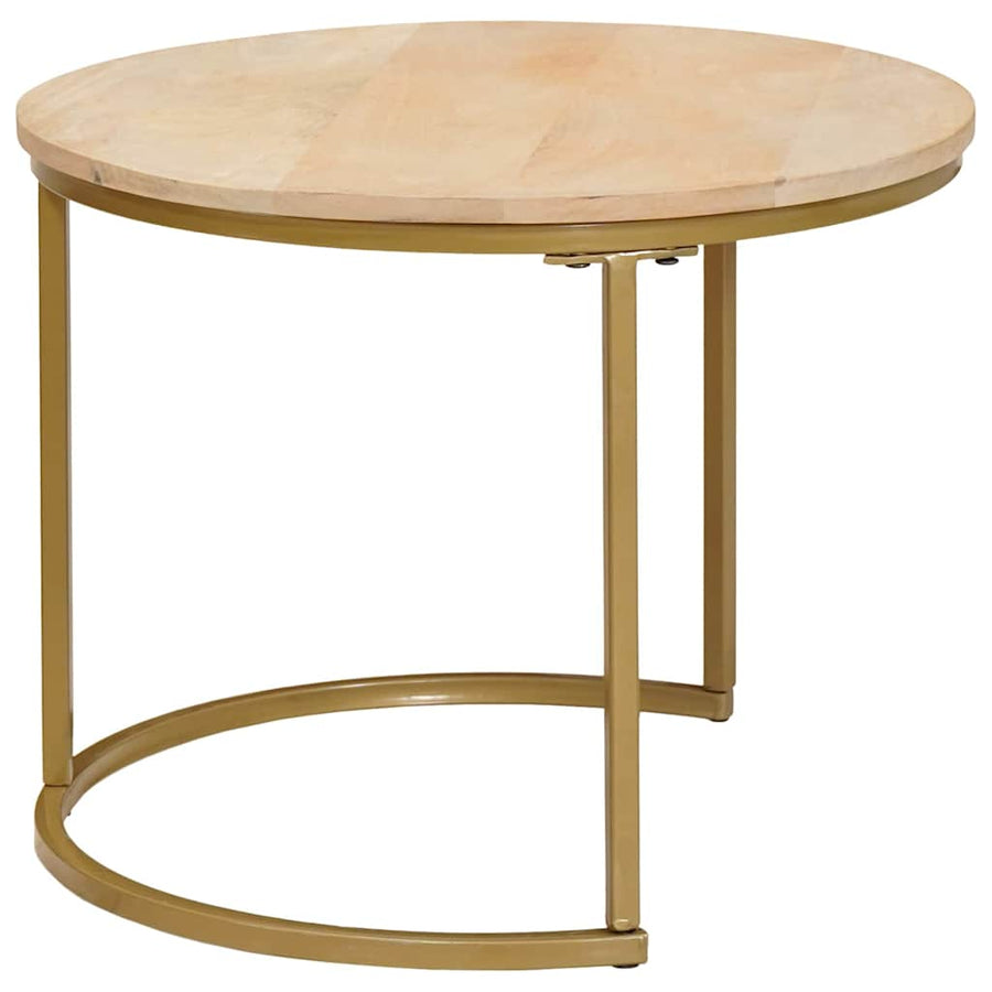 Nest Koffietafels 3 pcs Wit Massief mangohout en staal