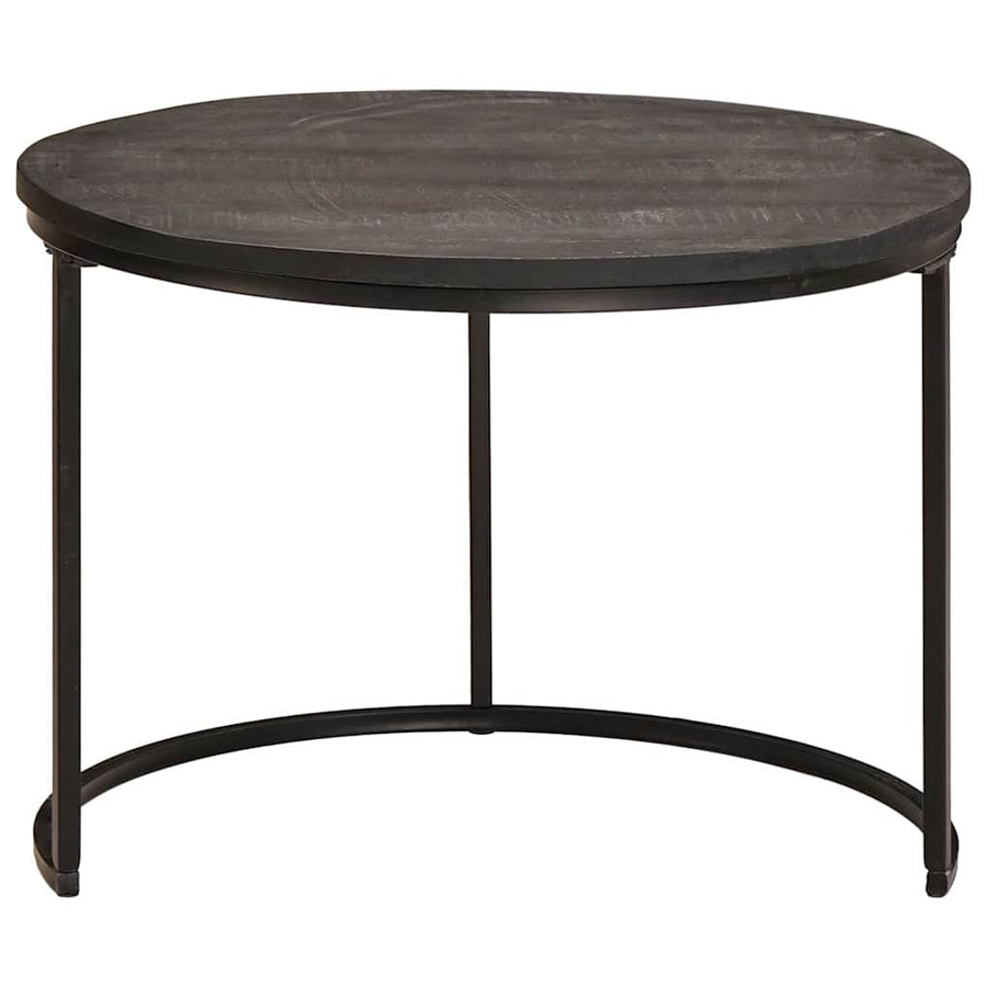 Nest Koffietafels 3 pcs Zwart Massief mangohout en staal