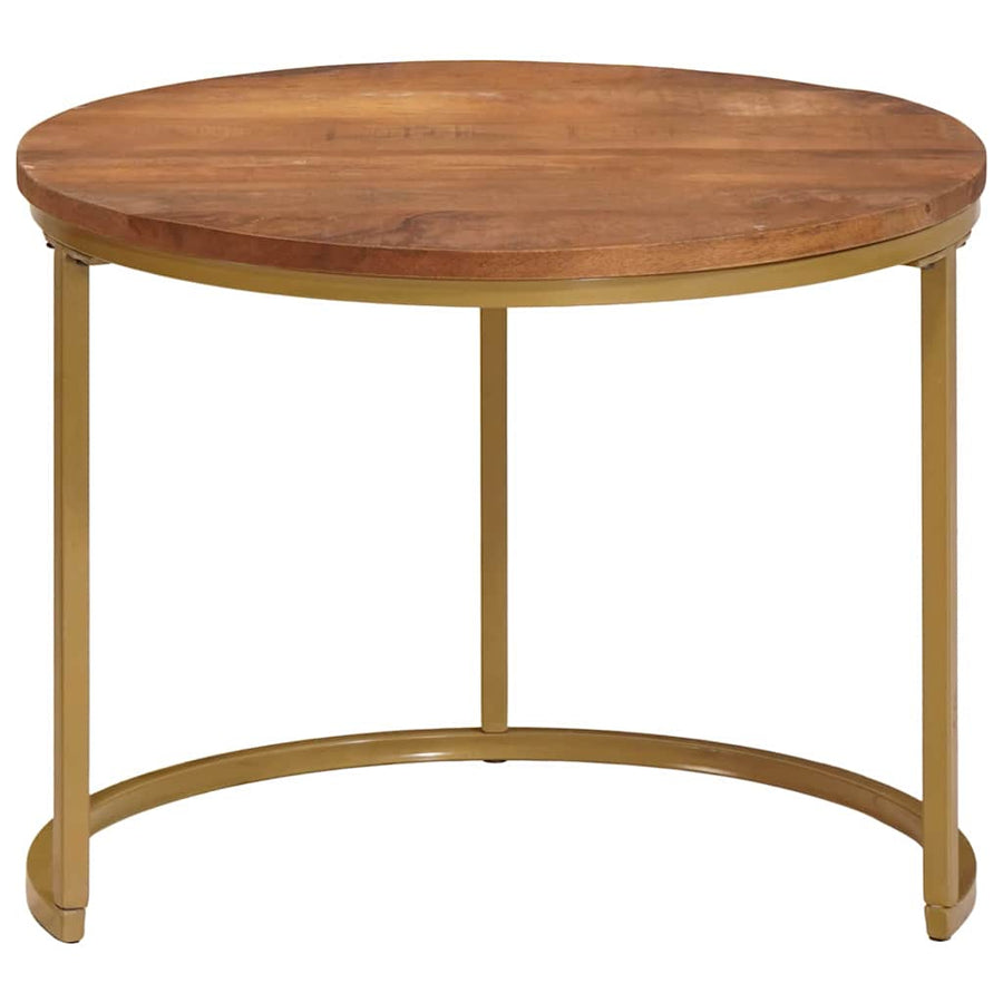 Nest Koffietafels 3 pcs Honingbruin Massief mangohout en staal