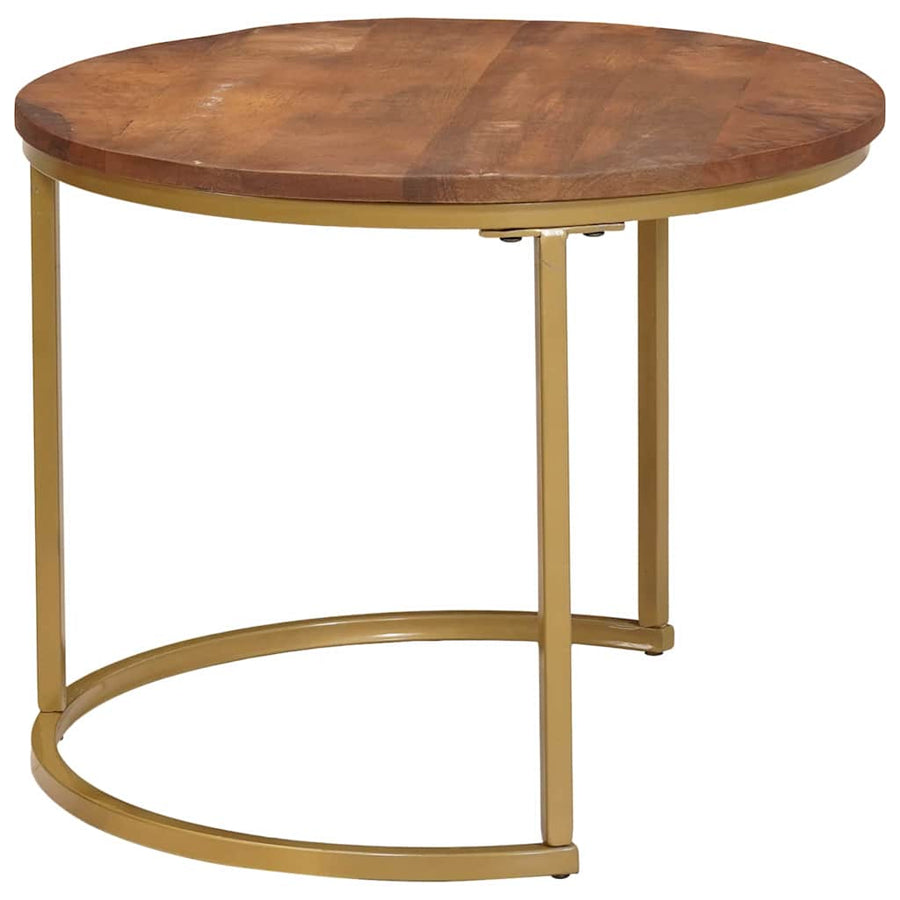 Nest Koffietafels 3 pcs Honingbruin Massief mangohout en staal