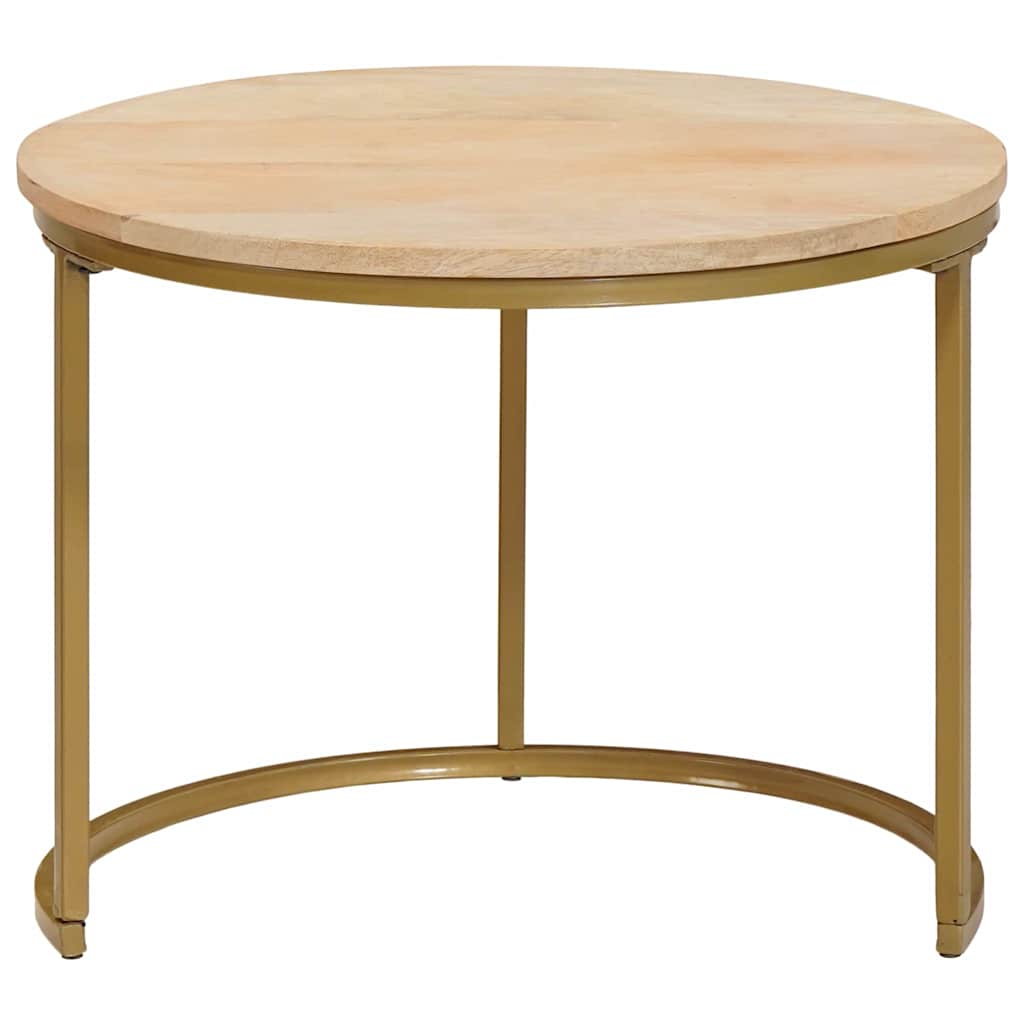 Nest Koffietafels 2 pcs Wit Massief mangohout en staal