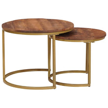 Nest Koffietafels 2 pcs Honingbruin Massief mangohout en staal
