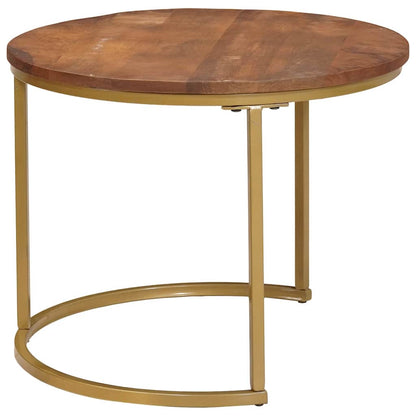 Nest Koffietafels 2 pcs Honingbruin Massief mangohout en staal