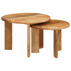 Nest Coffee Tables 2 pcs Brown Solid Mango Wood