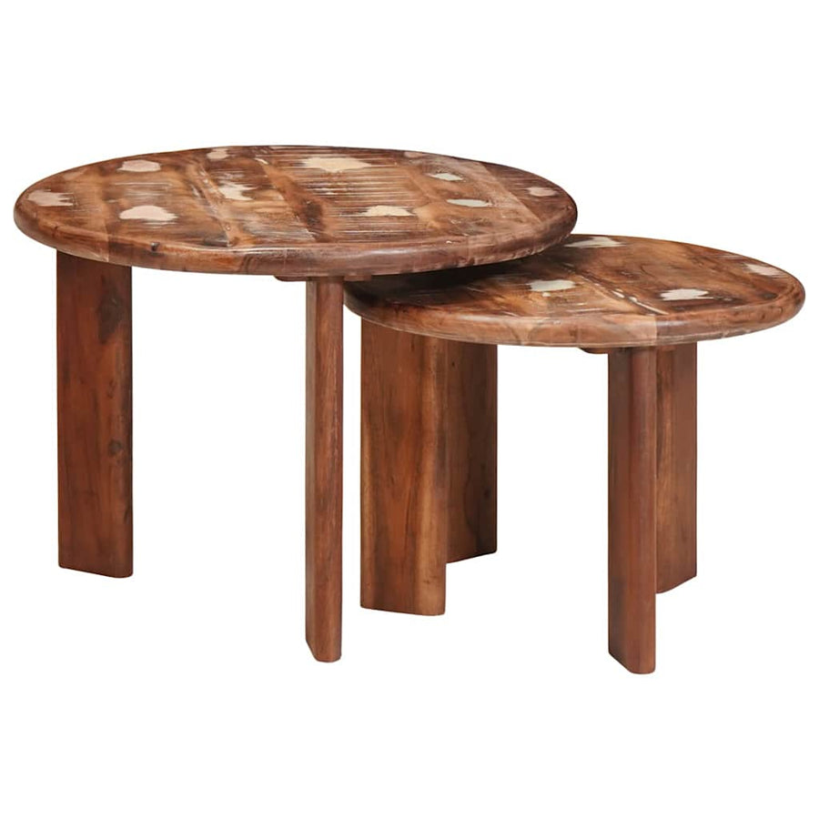 Nesttafels 2 pcs Multikleur Massief gerecycled hout