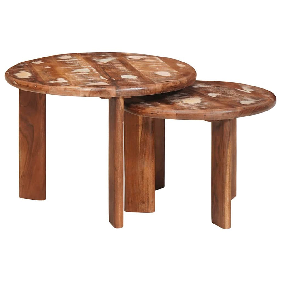 Nesttafels 2 pcs Multikleur Massief gerecycled hout