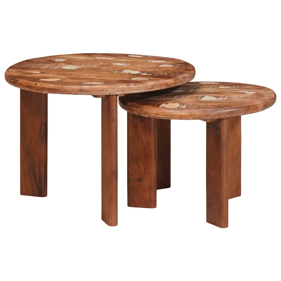 Nesttafels 2 pcs Multikleur Massief gerecycled hout