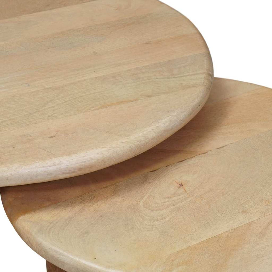 Nesttafels 2 pcs Zwart Massief Mango Hout