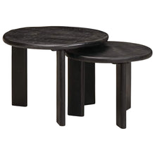 Nesttafels 2 pcs Wit Massief Mango Hout