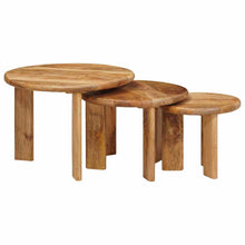 Nesttafels 3 pcs Bruin Massief Mango Hout