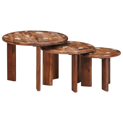 Nesttafels 3 pcs Multikleur Massief gerecycled hout