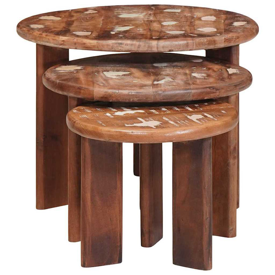 Nesttafels 3 pcs Multikleur Massief gerecycled hout