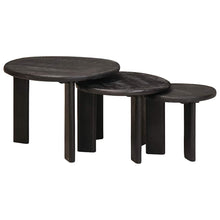 Nesttafels 3 pcs Wit Massief Mango Hout