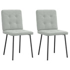 Eetkamerstoelen 2 st fluweel lichtgrijs 45x54x83 cm