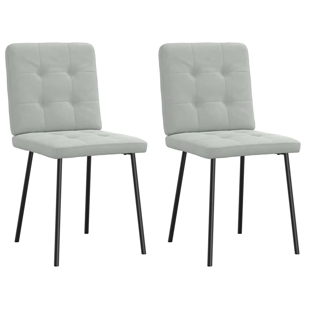 Eetkamerstoelen 2 st fluweel lichtgrijs