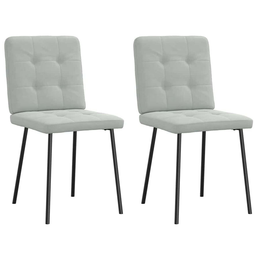 Eetkamerstoelen 2 st fluweel lichtgrijs
