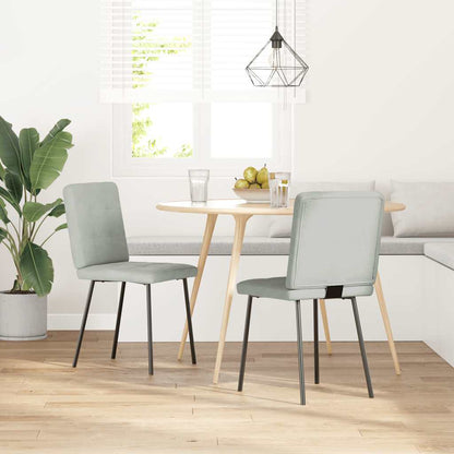 Eetkamerstoelen 2 st fluweel lichtgrijs
