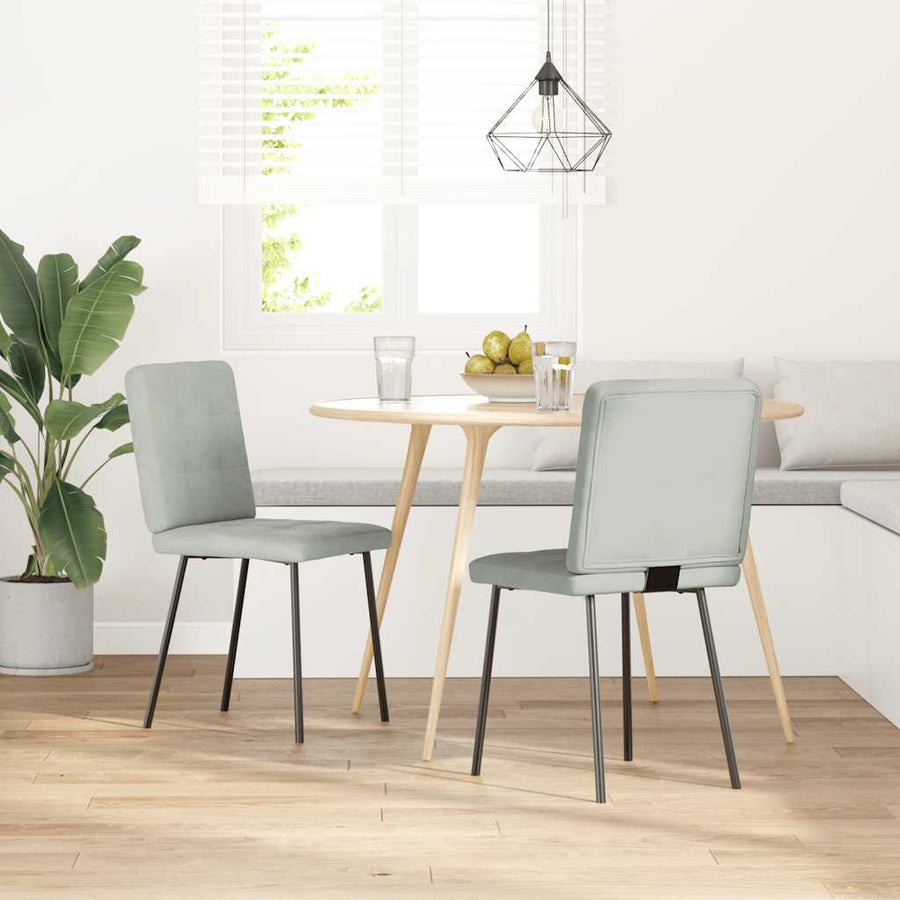 Eetkamerstoelen 2 st fluweel lichtgrijs